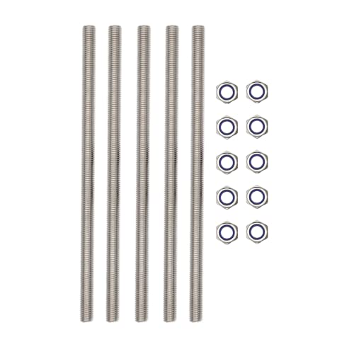 M12x250mm Threaded Rod 5pcs 304 Stainless Steel Metric Fully M12*250mm 5