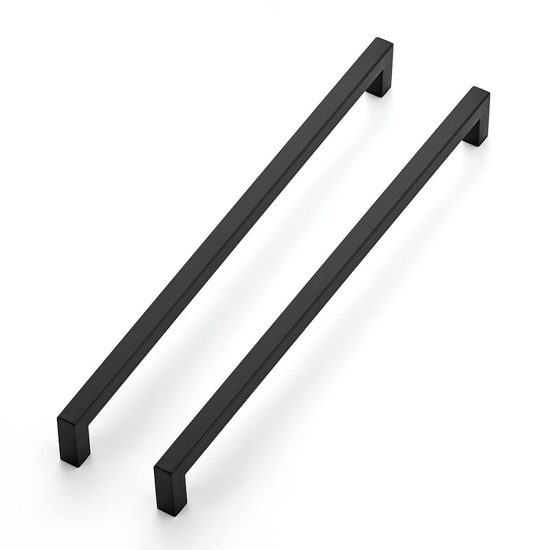Ravinte 5 Pack 12-3/5 Inch Kitchen Square Cabinet Handles Matte Black Pulls Black Drawer Pulls Kitchen Cabinet Hardware for Cupboard Drawer Handles