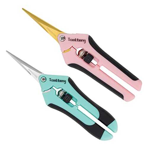 6PCs Pruning Shears Trimming Scissors Blades Gardening Hand Pruning Snips Titanium Coated Precision Bonsai Pruning Shear