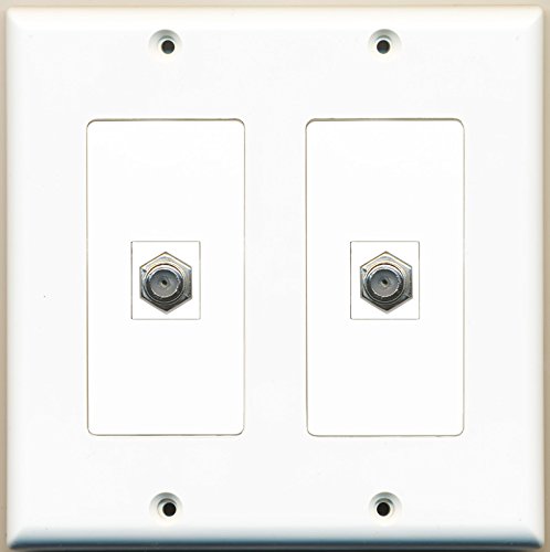 RiteAV - 2 Port Coax Cable TV- F-Type - Dual Gang Wall Plate