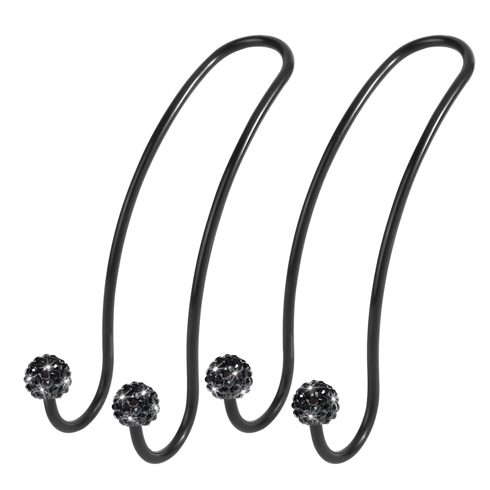 SAVORI Auto Hooks Bling Car Hangers Organizer Seat Headrest Hooks Strong and Durable Backseat Hanger Storage Universal for SUV Truck Vehicle 2 Pack (Black A) Black A