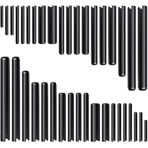 450 Pcs Split Roll Pin Assortment Set with Storage Case M2 M2 M3 M4 M5 M6 M2 M7 M8 M9 M10 Slotted Spring Steel Pins Black Dowel Tension Roll Pin for Home Improvement Automotive Machine Repair Tool