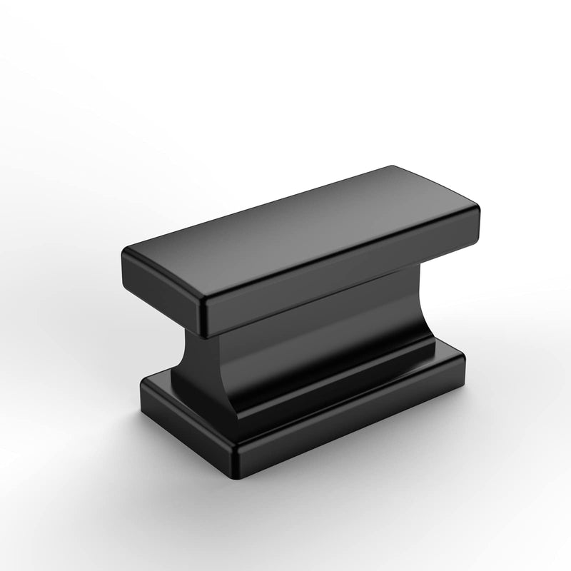 Amerdeco 10 Pack Matte Black Cabinet Knobs 1.46 Inch(37mm) Single Hole Cabinet Handles Rectangle Dresser Knobs Drawer Knobs and Pulls for Bathroom Cabinets 1.46"/37MM