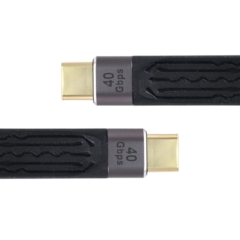 NFHK Type-C USB-C Male to Male USB4 40Gbps 100W 8K Flat Slim FPC Data Cable for Laptop & Phone 13cm Type-C to Type-C 40Gbps