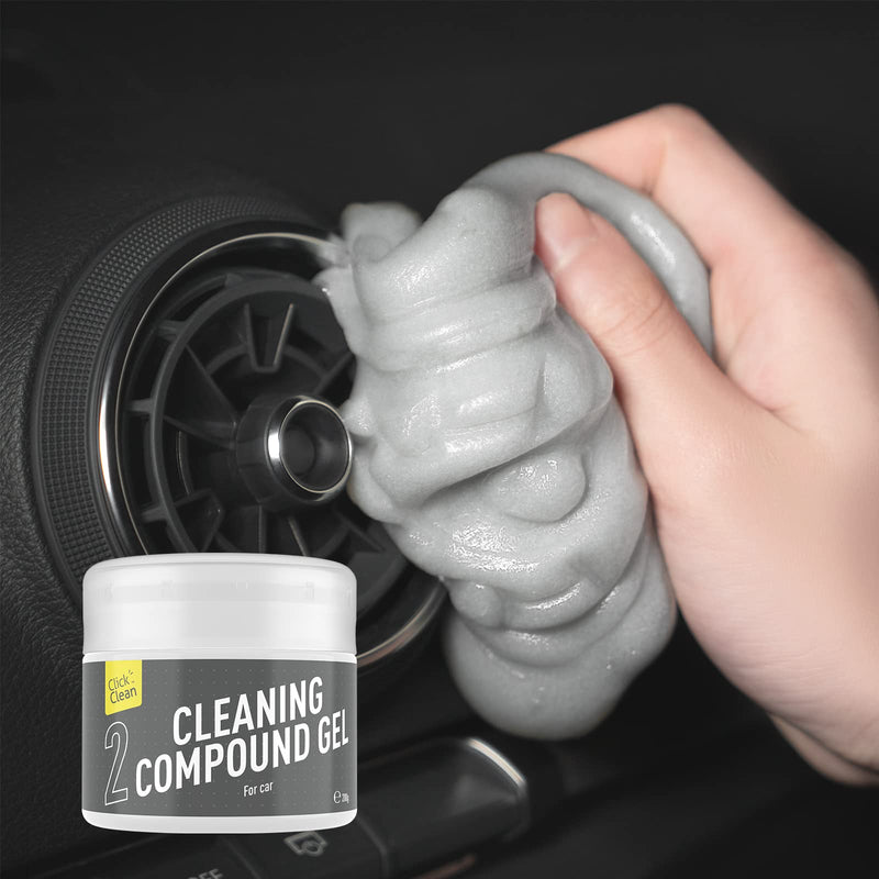 CLICK CLEAN Cleaning Gel for Car, 7oz Car Detailing Tools, Car Cleaning Putty Gel, Car Interior Cleaner Universal Dust Cleaner for Keyboard, Laptop, Car Air Vents Gray