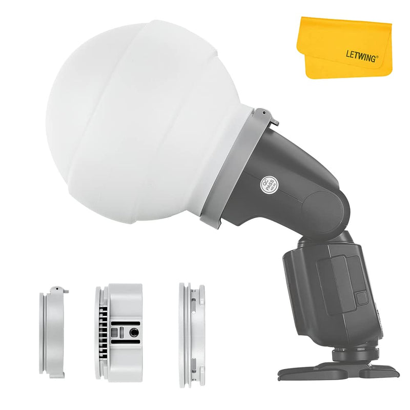 Godox ML-CD15 Diffusion Dome for Godox V1 V1i V860 V850 TT685 TT600 AD200 AD300 AD400 ML30 ML60 Flash Diffuser with 3 Adapter