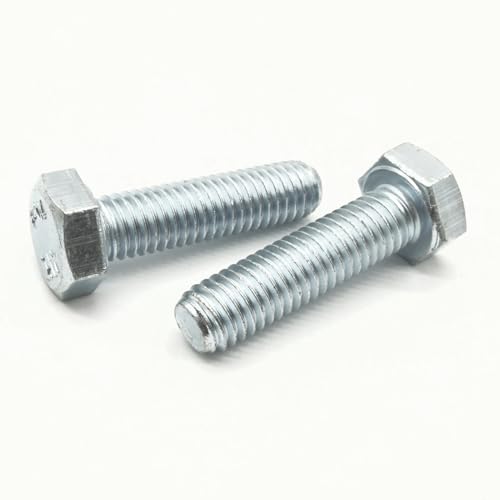 (25 Pieces) M12-1.75x30 MM Class 10.9 Hex Head Cap Screws Bolts Metric Grade UNC Coarse Full Threads Zinc Clear 25