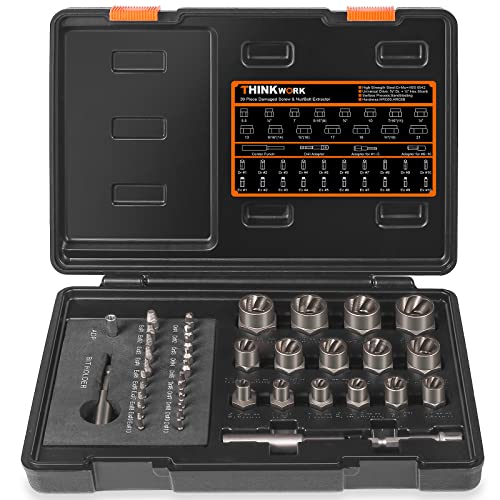 39-Piece Damaged Screw Extractor Set with 3/8" Drive Bolt Extractor Kit 39-Piece