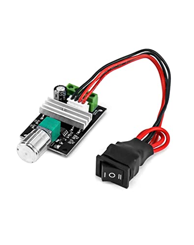 QWORK 1203BB 6V 12V 24V 3A 80W DC Motor Speed Controller (PWM) Adjustable Reversible Motor Driver Switch