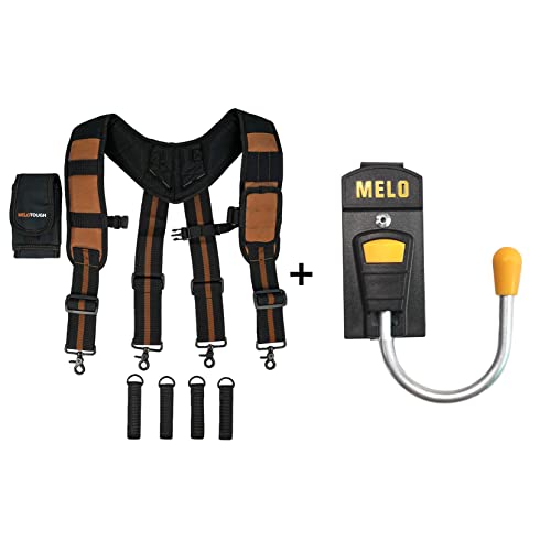 MELOTOUGH 1 Pack Magnetic Suspenders Tool Belt Suspenders & 1 Pack Tool Holster Cordless Drill Holster