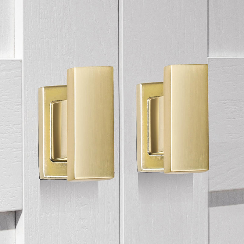 VEHCIL 10 Pack Square Brushed Gold Cabinet Knobs,Single Hole Cabinet Handles Gold Knobs for Cabinets and Drawers Cupboard Closet Bathroom Dresser Hardware,Solid Zinc Alloy 1.5 Inch