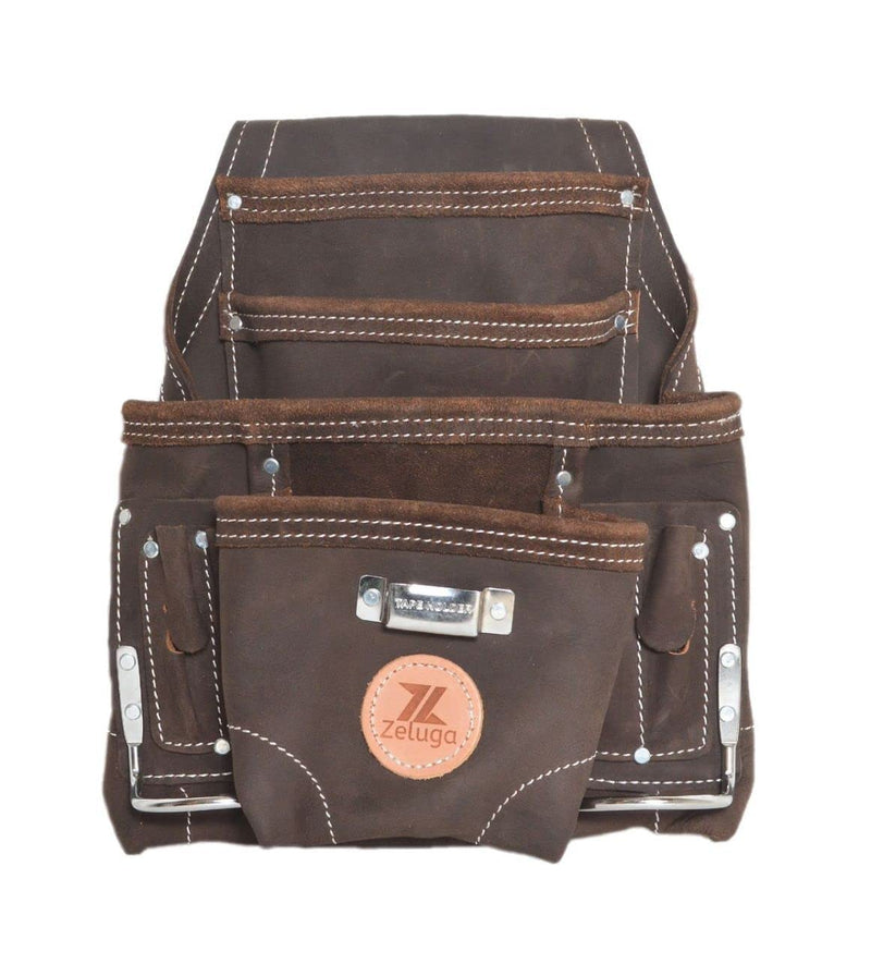 Zeluga 20-148 10 Pocket Top Grain Leather Tool Bag, Oil Tan