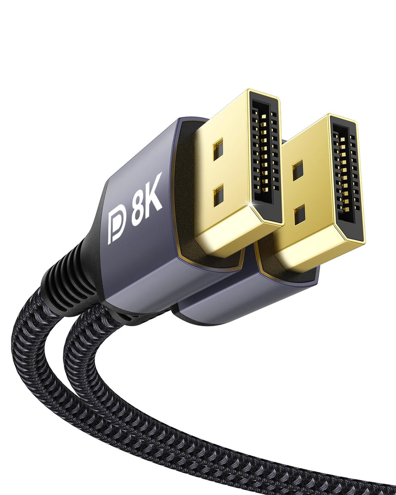 Stouchi DisplayPort Cable, DP 1.4 Cable 8K 16FT/5M 8K@60Hz HBR3 4K@60Hz/144Hz/120Hz 5K@60Hz 2K@165Hz/240Hz Support FreeSync G-Sync HDR10 for Gaming Monitor Graphics Card 16 FT 8K-Grey