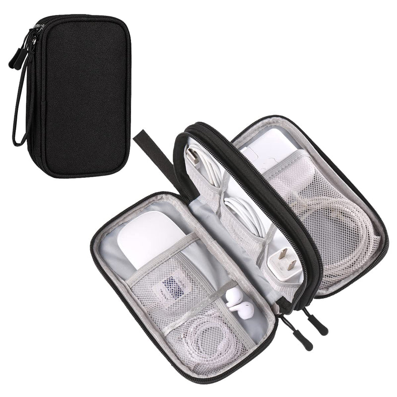 Tech Organizer Travel Case, Carrying Tech Kit for Electronics and Accessories (Medium, Black) Medium