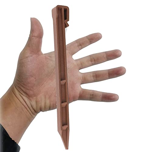 Garden Landscape Stakes 25 Pcs,10 Inch Lawn Edging Plastic Stakes for Outdoor Decorations,Edging & Terrace Board-Brown 25 pack brown