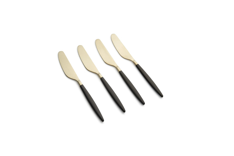Cambridge Gaze Black & Champagne Spreaders, Set of 4, 0, Two-Tone Satin
