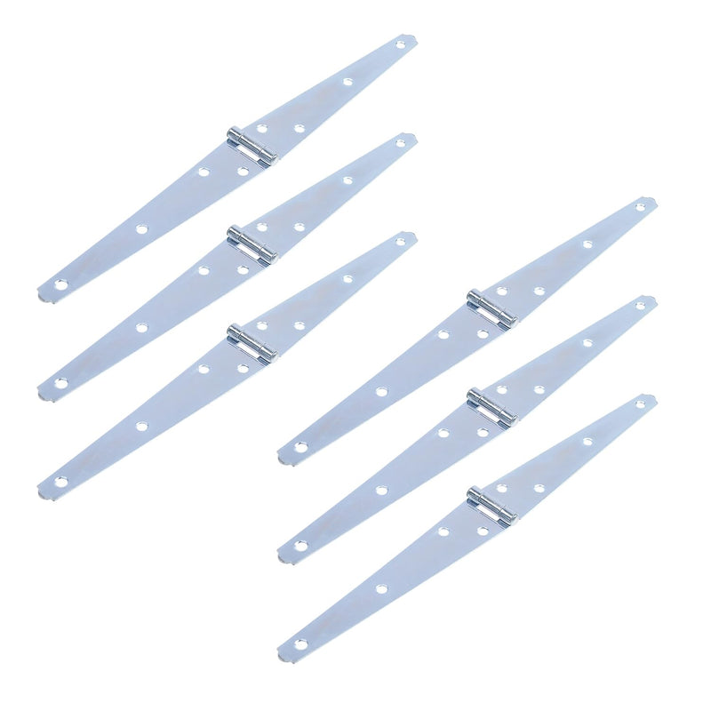 Geesatis 6 inch Strap Hinges Heavy Duty Gate Hinges Cabinet Latch | Door Hinge with Mounting Screws,Iron,Silver Color,Pack of 6 6inch(6Pcs) Silver