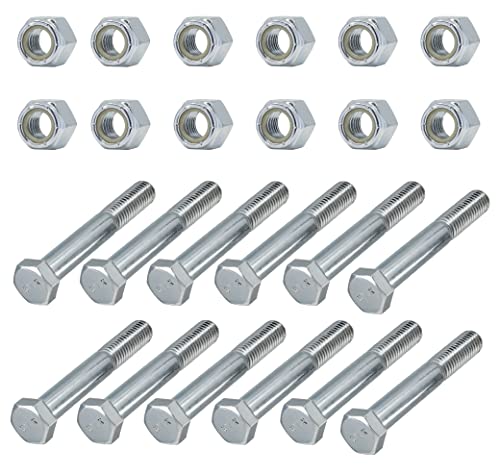 Grade 2 Shear Bolts for Rotary Cutters 1/2" x 3-1/2" with Nylock Nuts - 12 Pack Grade 2: 1/2 X 3-1/2