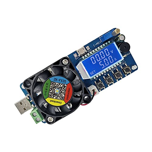 WANGCL DC Electronic Load Tester FX35 5A 35W Constant Current USB Power Detector Battery Capacity Tester Adjustable Resistance LCD Display
