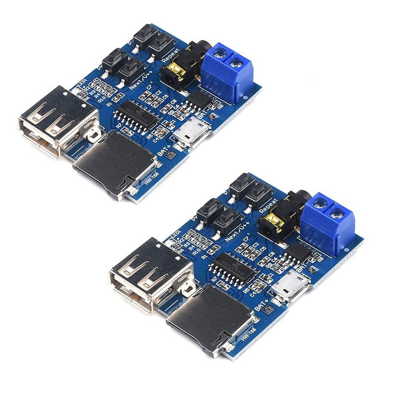 JZK 2 x MP3 Decoder Board MP3 Format Decoding Board TF Card U Disk MP3 Decoding Player Module with Power Amplifier