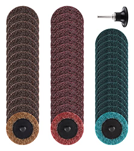 Quick Change Discs 2 Inch Roll Lock- 46pcs, 1/4'' Holder Surface Discs for Die Grinder Surface Strip Rust Paint Removal (46) 46-Piece