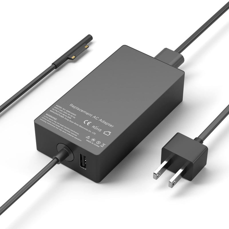 65W Surface Pro Charger Replacement for Microsoft Surface Laptop 2 3, Surface Pro X 9 8 7 6 5 4 3, Surface Go 2 Go 3, Surface Book 1 2 Microsoft Surface charger Power Supply Adapter