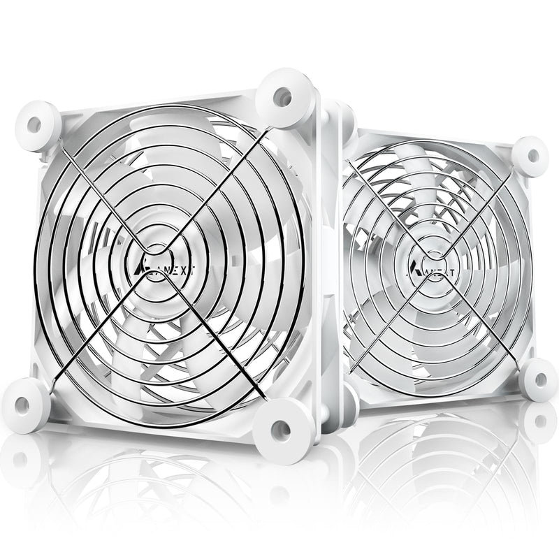 ANEXT, 120mm USB Computer Fan White, 120mm Fan, Silent Fans for Receiver DVR PlayStation Xbox Computer Cabinet Cooling, 2 in 1 Packs White