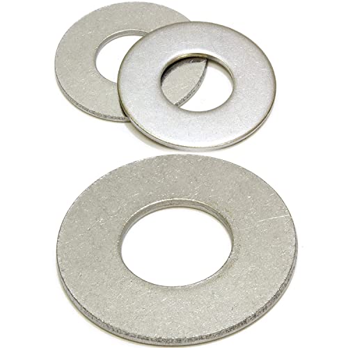 Bolt Dropper 1/2" Flat Finish Washer, 1-1/4" Outside Diameter (20 Pack)-3/8" Stainless Washer 7/8" OD (100pc), 18-8 (304) Stainless Steel