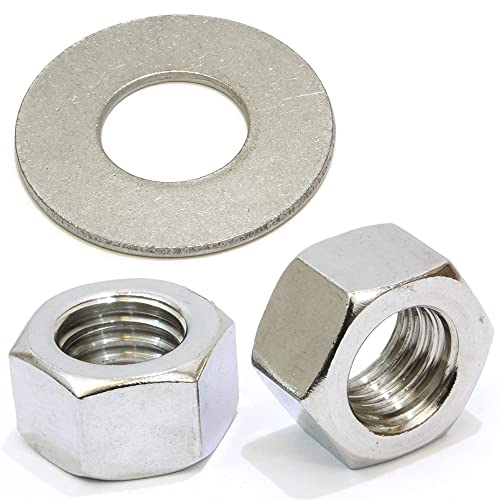 5/8"&3/8" Stainless Flat Finish Washer 7/8" OD (100pc) by Bolt Dropper, 18-8 (304) Stainless Steel