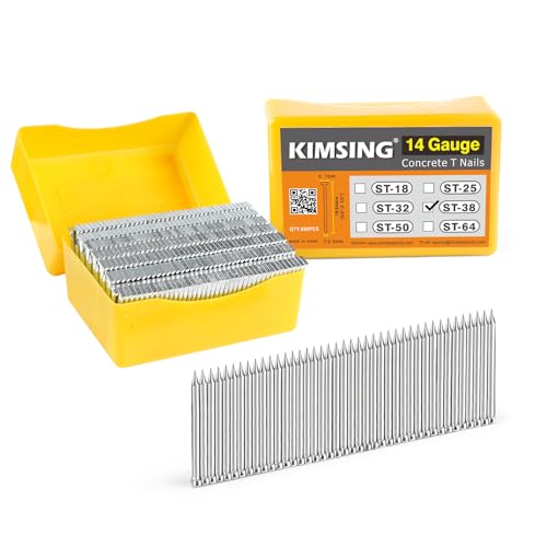 KIMSING 14 Gauge 1-1/2-Inch (38mm) Concrete Nails 800PCS/Box ST38 Nails(800 PCS/BOX)