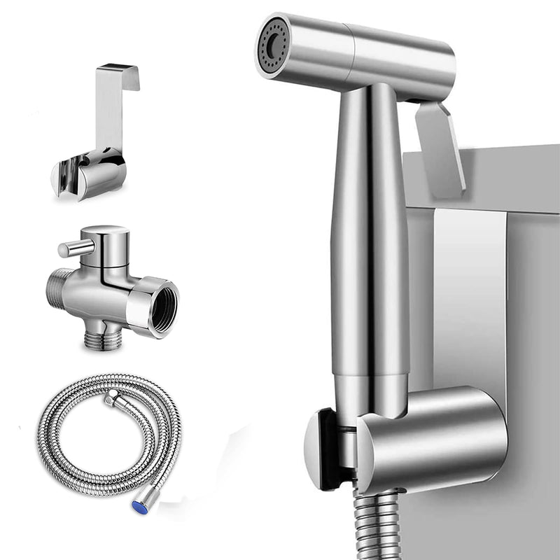Handheld Bidet Sprayer for Toilet, Premium Stainless Steel Bathroom Bidet Attachment, Adjustable Water Pressure Control for Feminine Wash,Cloth Diaper for Baby Wash, Support Wall or Toilet Mount