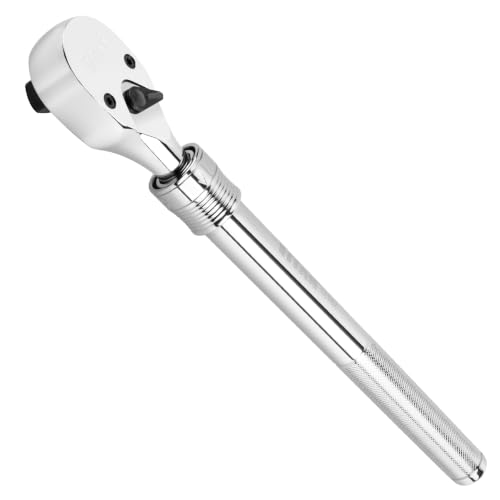 Titan 12182 1/2-Inch Drive x 12-1/4-Inch to 17-3/4-Inch 72-Tooth Extendable Ratchet Knurled Handle
