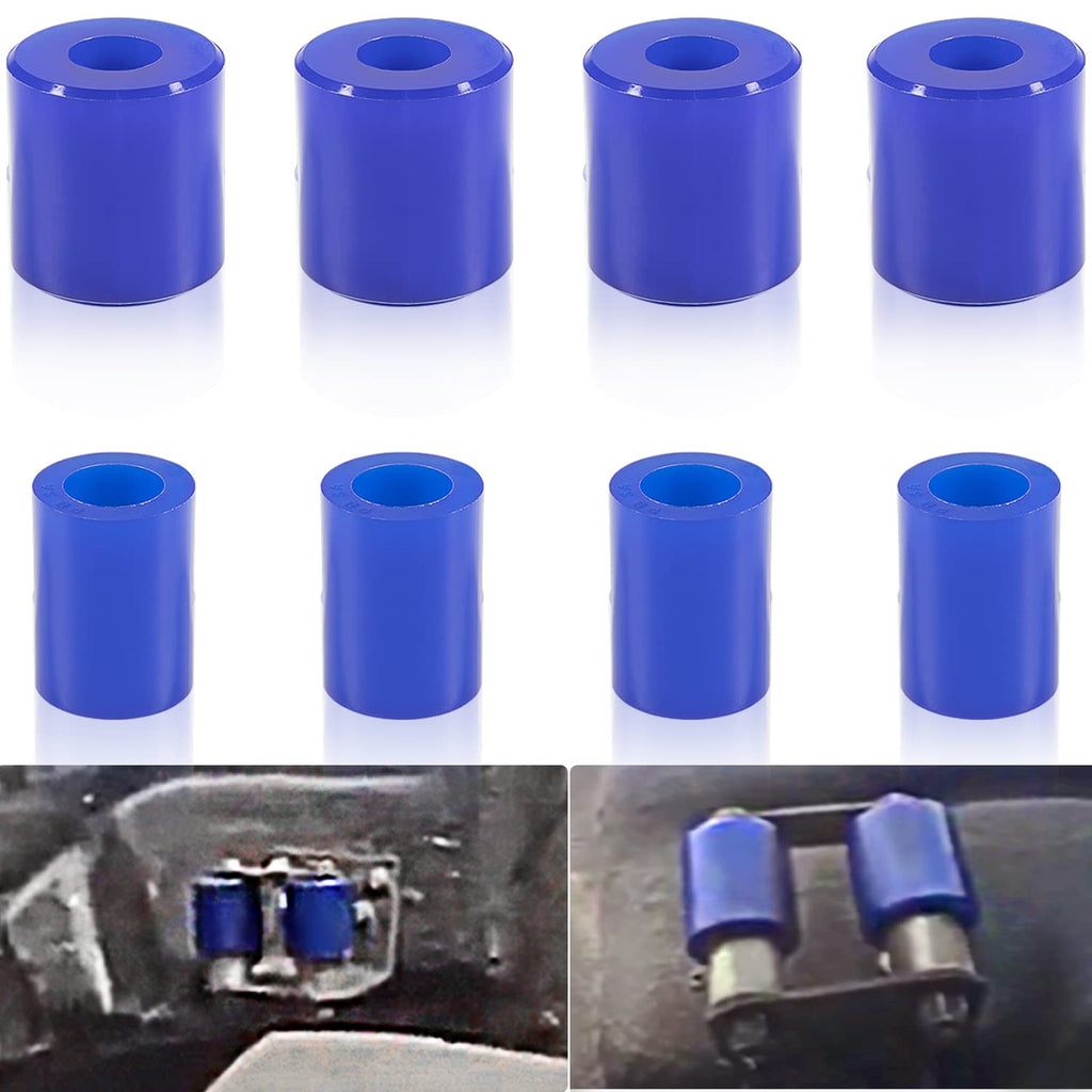 8 Pack Hood Roller Bushings for Peterbilt 357, 375, 379, Reference Part 13-04391, 13-03593, 377 with J Style Hinges, Polyurethane Hood Roller Bushing for Kenworth ATRO, Blue 1