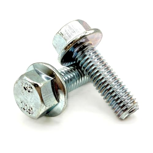 (50 Pieces) M8-1.25x25 Class 10.9 JIS Hex Flange Bolts Screws UNC Coarse Full Threads Zinc Clear 50