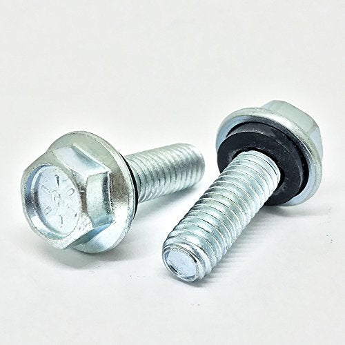 (100 Pieces) 5/16-18x3/4 Grade 8 Hex Flange Grain Bin Bolts Screws Rubber Washer UNC Coarse Full Threads Zinc Clear 100