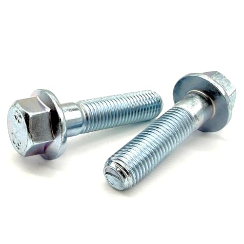 (25 Pieces) M10-1.25x40 Class 10.9 JIS Hex Flange Bolts Screws UNF Fine Partial Threads Zinc Clear 25