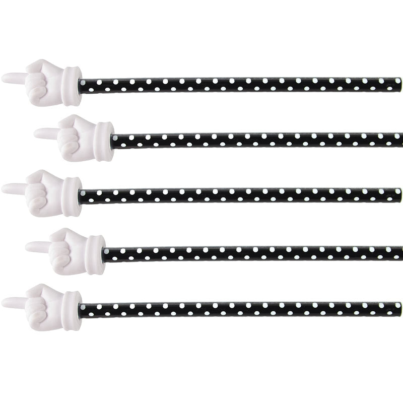 Teacher Created Resources Black Polka Dots Hand Pointer, Pack of 5