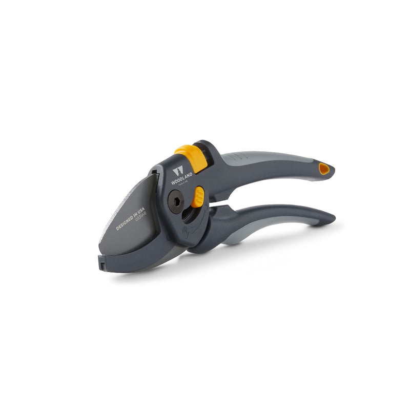 Woodland Tools Co. Heavy Duty Anvil Pruning Shears – 5/8" Cut Capacity, High Carbon Steel Blade, Internal Spring, Adjustable Grip Slider, Garden Pruner for Dry Branches, Stems, and Dead Growth Heavy Duty Anvil Pruner