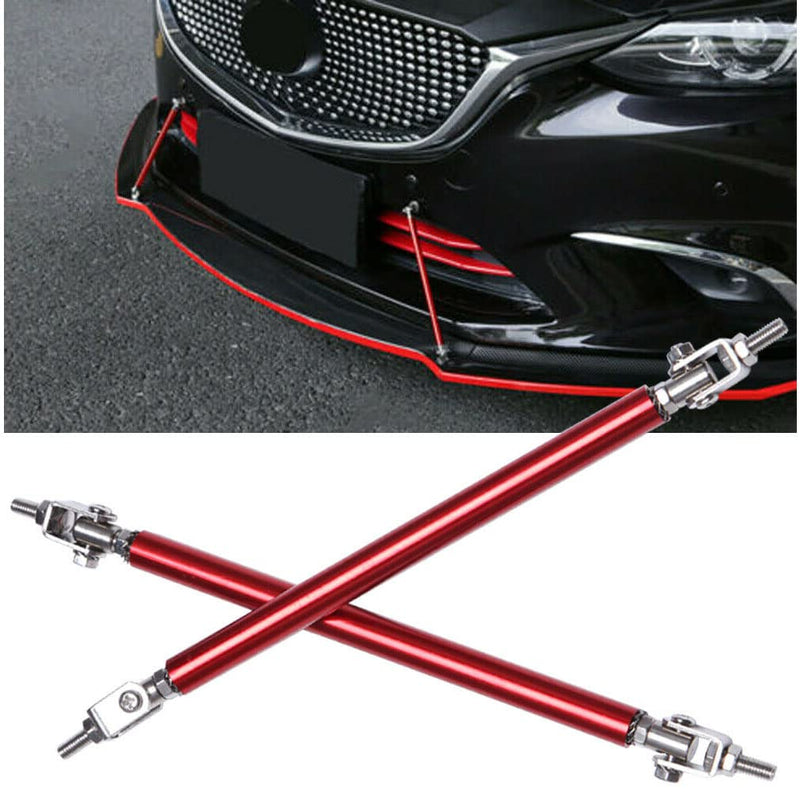 2Pcs Adjustable 8"-11" Splitter Strut Rods, Automotive Front Lip Strut Rod Bumper Splitter Universal Tie Support Bars Fit for Most Cars (Red) Red