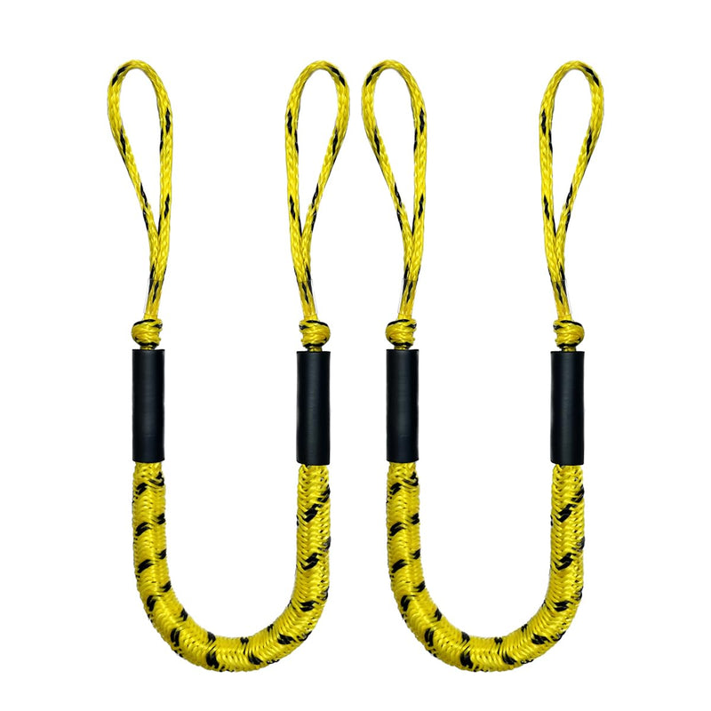Boat Bungee Dock Line,Mooring Rope,Marine Anchor Line Boat Supplies Accessory for Docking Pontoon Boat,Seadoo,Bass Boat,Kayak,Watercraft,WaveRunner 4-5.5FT (Yellow) Yellow