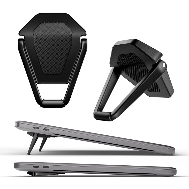 Laptop Stand for Desk, Portable Anti-Slip Keyboard Riser, Zinc Alloy Keyboard Stands, Computer Stand Compatible with MacBook Air/Pro, 10-15.6 Inches Laptops and Keyboards (Black) black