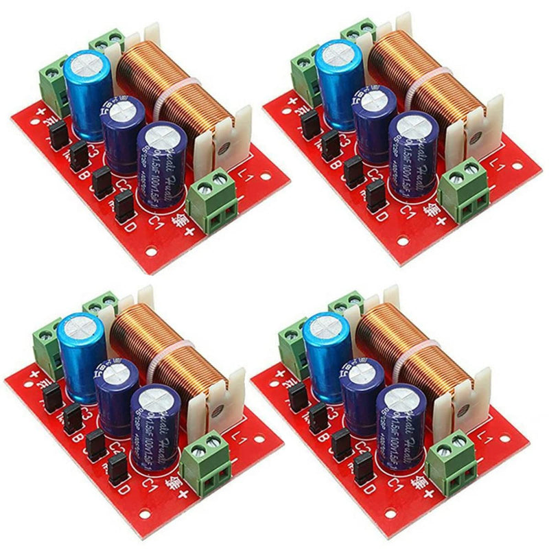 4PCS 400W Adjustable Treble/Bass Frequency Divider Distributor 2-Way Speaker Audio Crossover Filters (4 X) 4 X