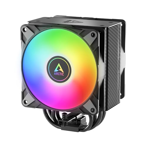ARCTIC Freezer 36 A-RGB (Black) - Single-Tower CPU Cooler for Intel & AMD | Push-Pull, two pressure-optimised 120 mm P-fans, 200-2000 rpm, hydrodynamic plain bearing, incl. MX-6 thermal compound black