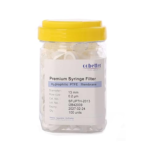 PTFE Syringe Filter, 0.2μm 13mm, HPLC-Certified, Non-sterile, PK of 100