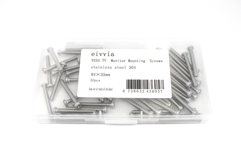 50Pcs VESA TV Monitor Mounting Screws M4 x 35mm