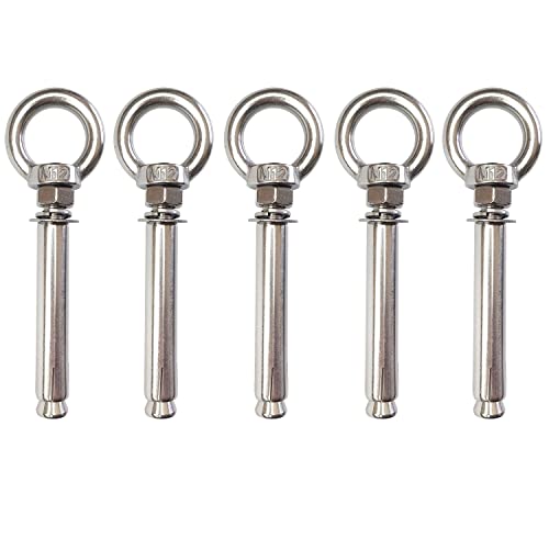 Expansion Bolts Anchor Bolt 5 Pack M12*120mm 304 Stainless Steel Expansion Screws Bolts Eyes Ring Fastener Wall Concrete M12*120