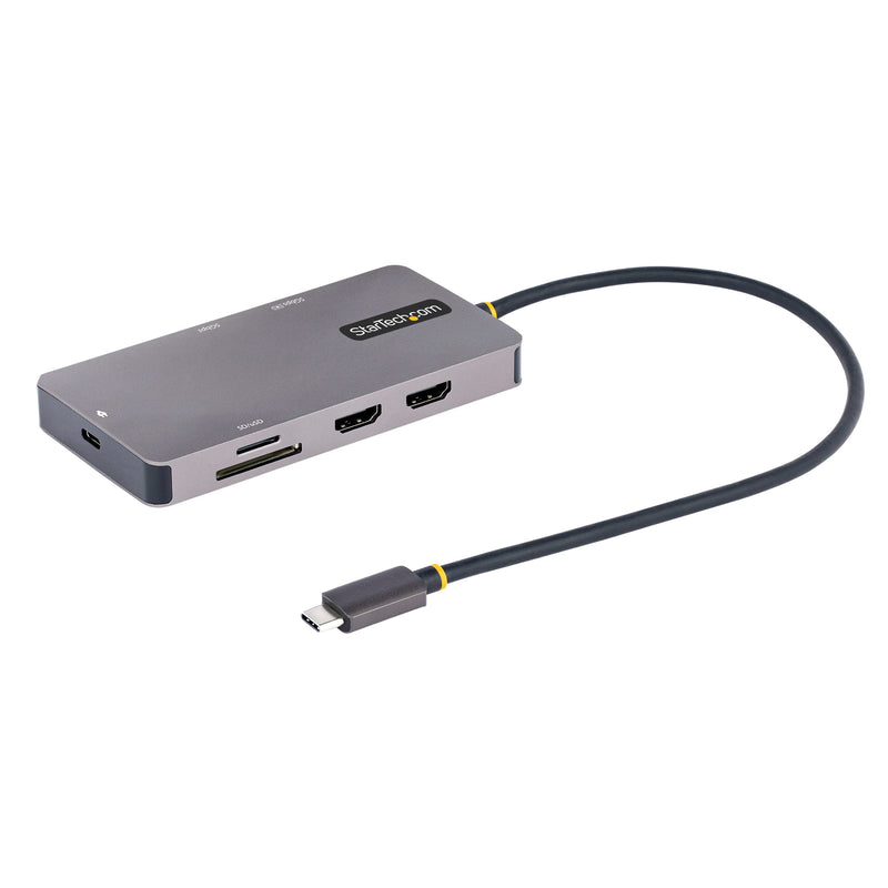 StarTech.com 8-in-1 Mini Docking Station for Windows, ChromeOS and Ubuntu, Dual 4K 60Hz HDMI Video, HDR10, USB 5Gbps Hub, 100W Laptop Charging, GbE, SD, MicroSD Dual monitor