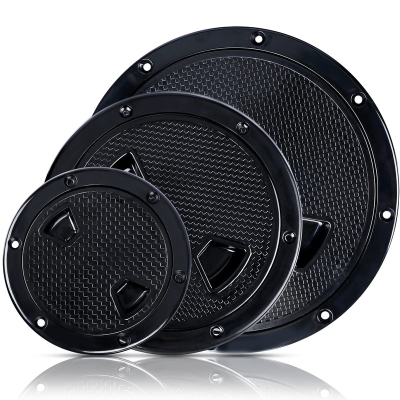 Smartmarine Boat Hatch Black 4" 6" 8" Round Non Slip Inspection Hatch w/Detachable Cover for Marine Boat Yacht 6"