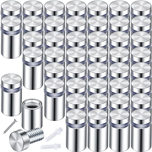 1/2 x 3/4 Inch Sign Standoff Screws Advertising Screws Stainless Steel Wall Standoff Mounts for Glass Acrylic Signs (96 Pieces) 96
