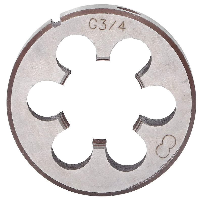 3/4 Pipe Cutter, Round Thread Cutter, Alloy Steel, 55 mm Diameter, 6 Holes for Removing Spnen for Hand Taps, High Precision Thread Cutting Dies